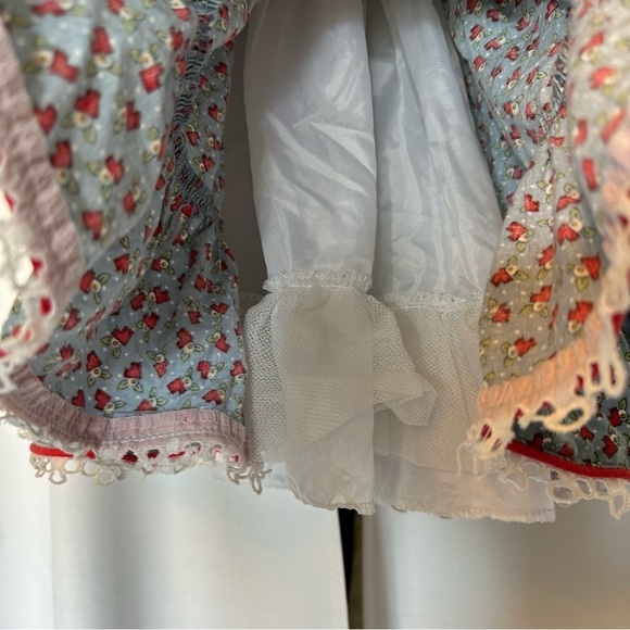 Vintage Daisy Kingdom Dress Floral Sz 2T Peter Pan Collar Eyelet Edge Petticoat - Picture 5 of 15